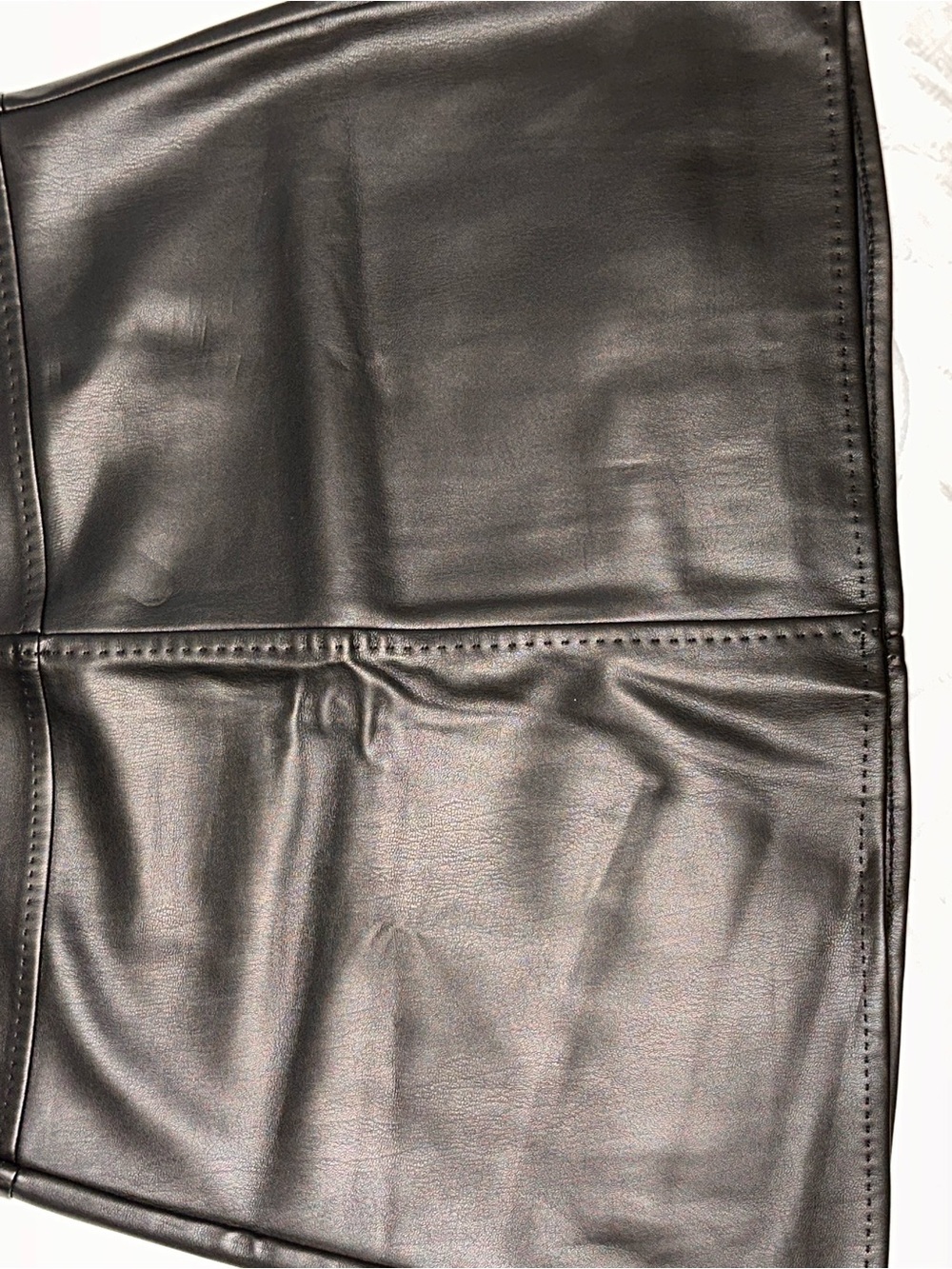 Max Studio Black Faux Leather Panel Circle Skirt